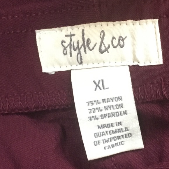 Style&Co Wine Capris NWT - Picture 4 of 5